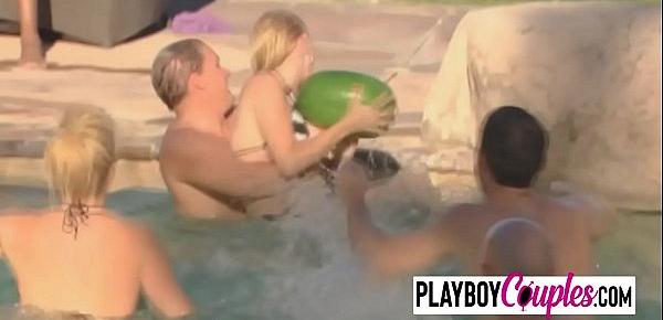  Naughty swingers are having a wild pool party before a kinky softcore orgy!